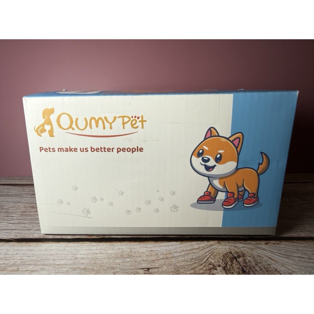 QUMY Dog Boots Size 8 Red Waterproof Anti-Slip Paw Protectors 4PCS Large Dogs
